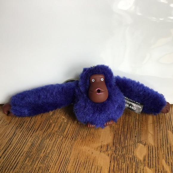 NEW Kipling Gorilla Key Chain Ring Blue Roland Handbag Purse Charm - Picture 5 of 8